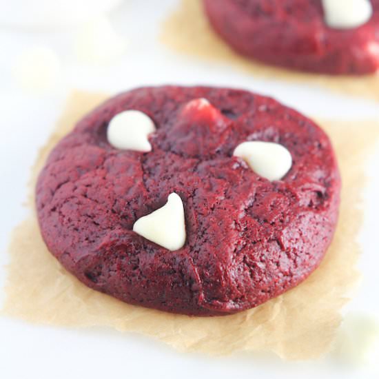 White Chocolate Red Velvet Cookies