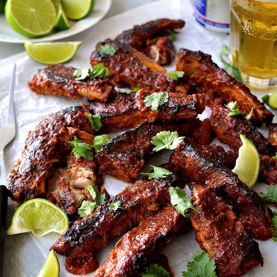 Oven Baked Pork Ribs Chipotle BBQ