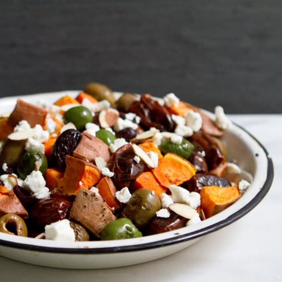 Roasted Sweet Potato, Date & Olives