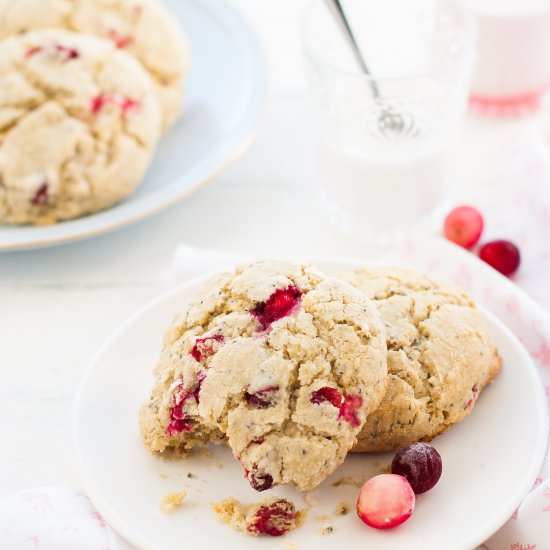 Cranberry Coconut Chia Scones