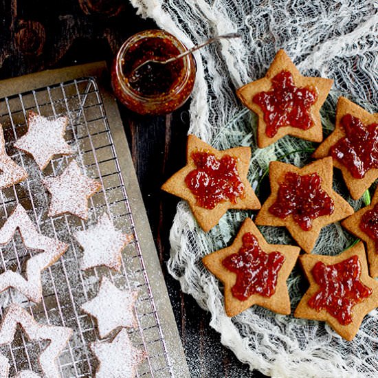 Fig Spiced Linzer Cookies