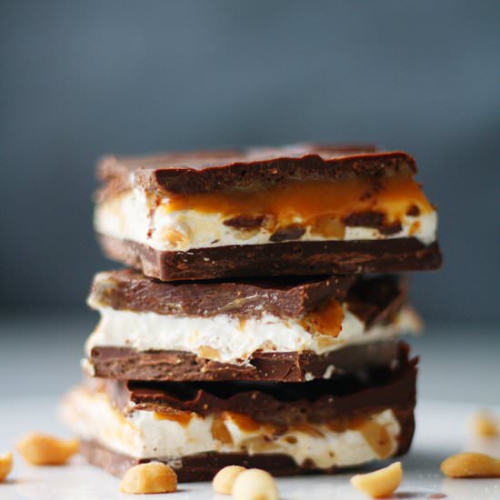 Homemade Snickers bars