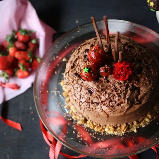 Triple layer chocolate cake