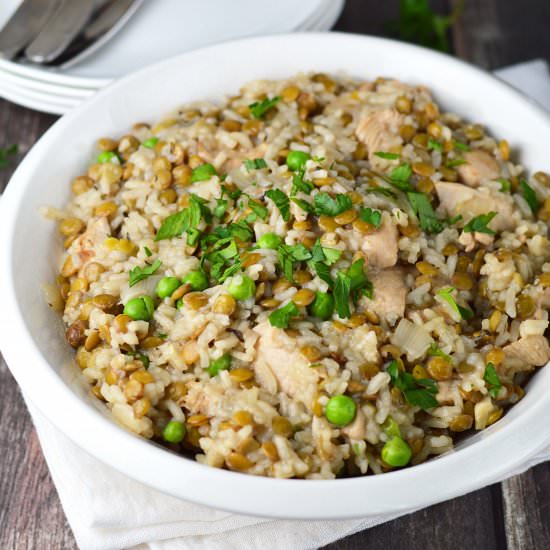 Lemon lentil chicken and rice