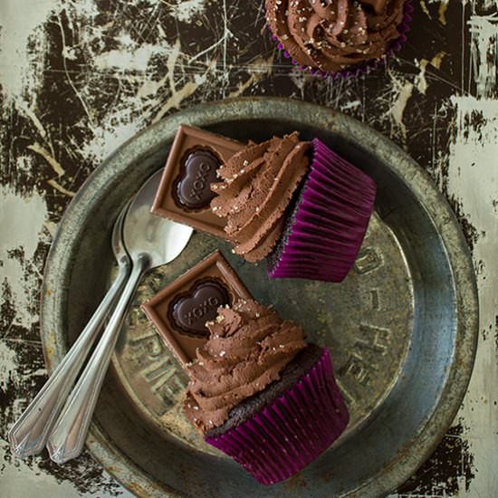 Dark Chocolate Espresso Cupcakes