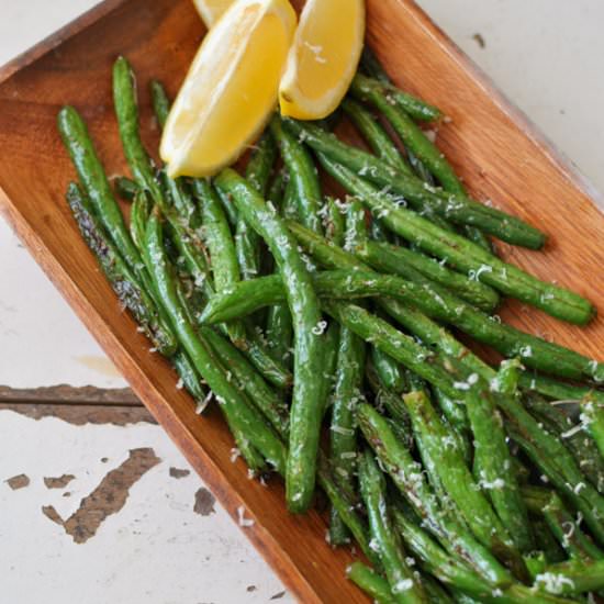 Roasted Lemon Garlic Green Beans