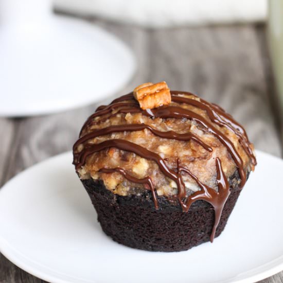 Flourless German Chocolate Cupcakes
