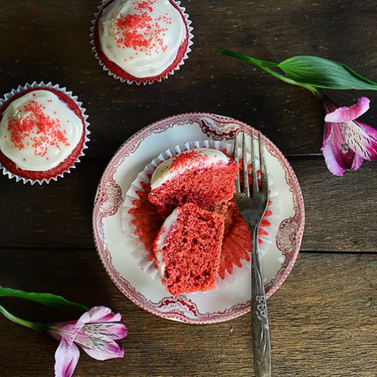 Light Red Velvet Cupcakes