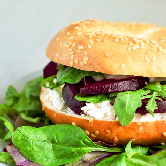 Beetroot and Horseradish Bagels