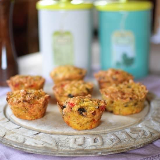 Savory chickpea muffins