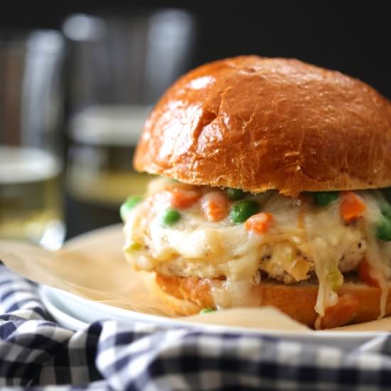 Chicken Pot Pie Burger