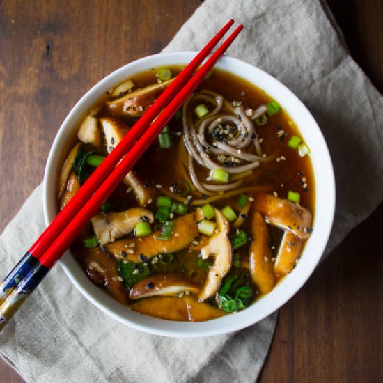 Vegan Kale and Mushroom Miso Soup
