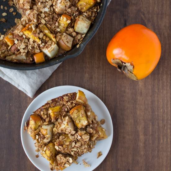 Persimmon and Pear Oatmeal Bake
