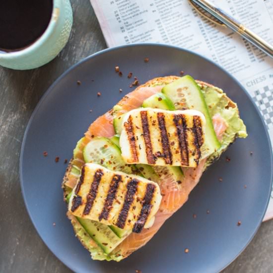Smoked Salmon Halloumi Toast