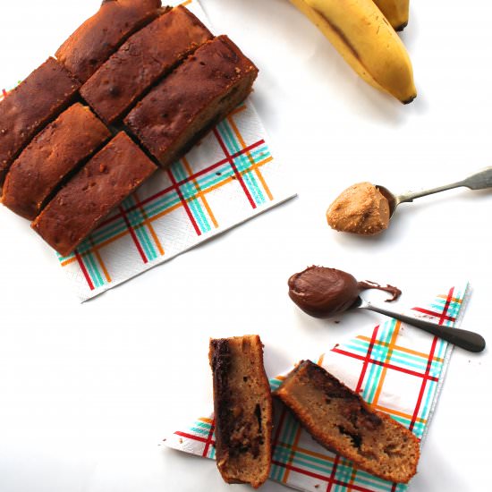 Peanut Butter Nutella Banana Bread