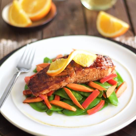 Pomegranate Orange Glazed Salmon
