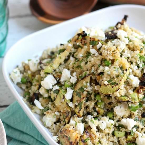 Grilled Zucchini &Feta Quinoa Salad