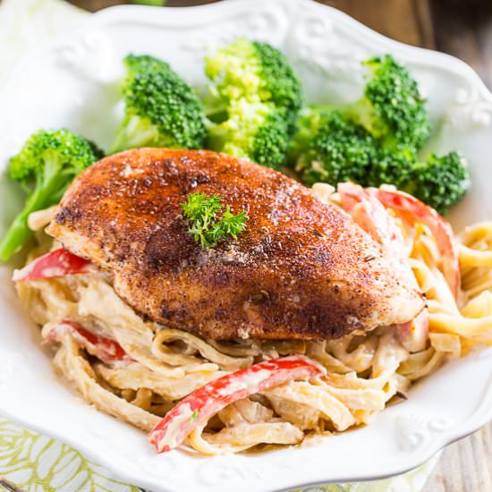 Blackened Chicken Fettuccine