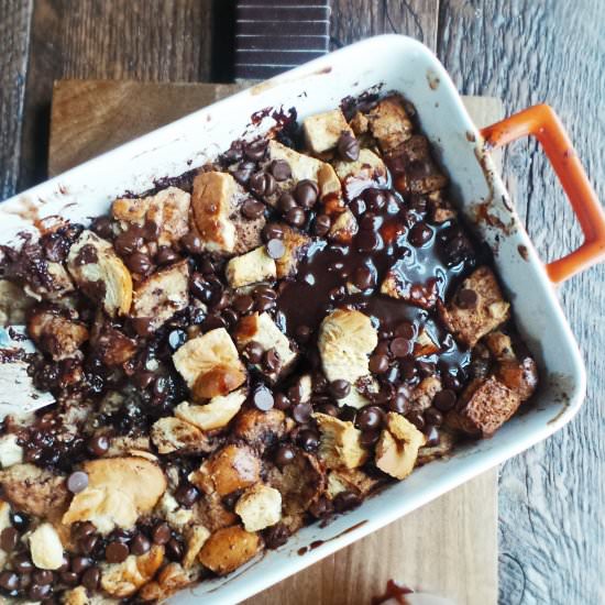 Triple Chocolate Bread Pudding