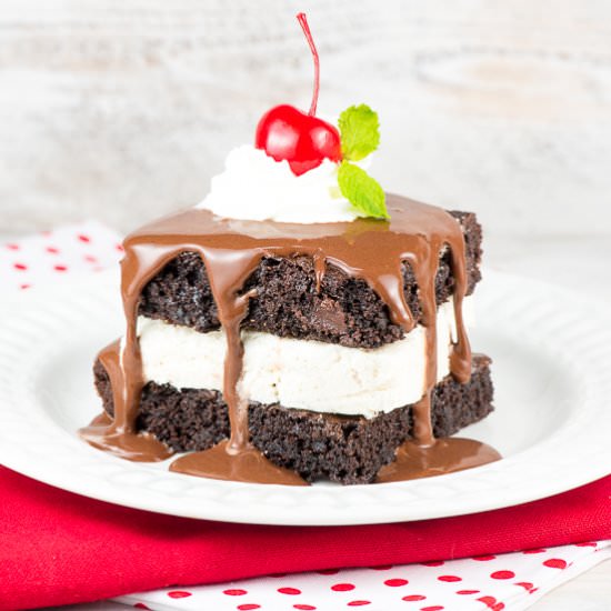 Dark Choc Hot Fudge Sundae Brownie