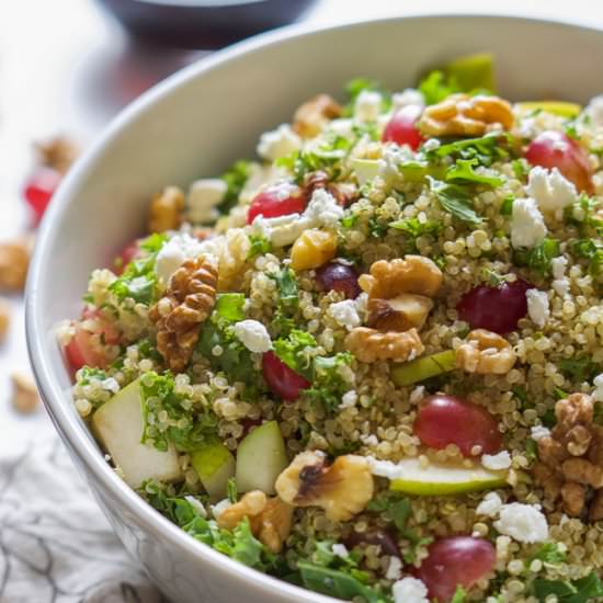 Walnut, Grape & Kale Quinoa Salad