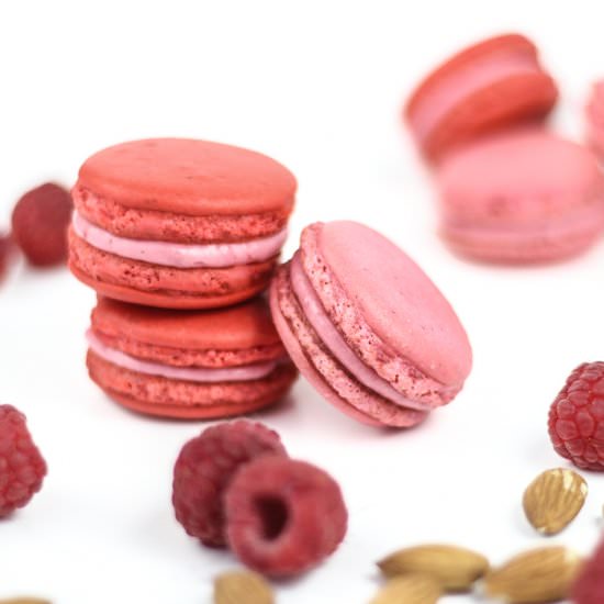 Raspberry Almond Macarons