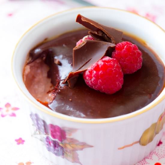 Chocolate Raspberry Pots de Creme