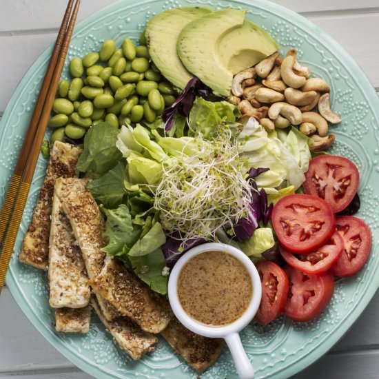 Crispy Sesame Tofu Salad w/ Miso