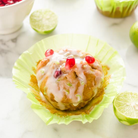 Key Lime Pomegranate Muffins