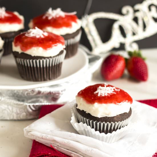 Coconut & Strawberry Nutella Cakes