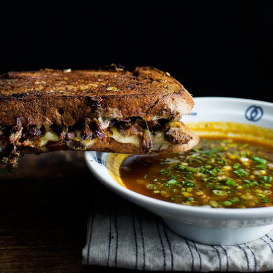 Miso Beef Stew French Dip Sandwich