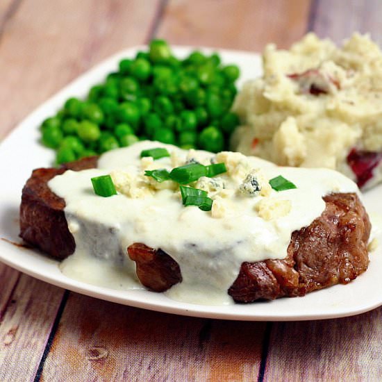 Steak with Creamy Gorgonzola Sauce