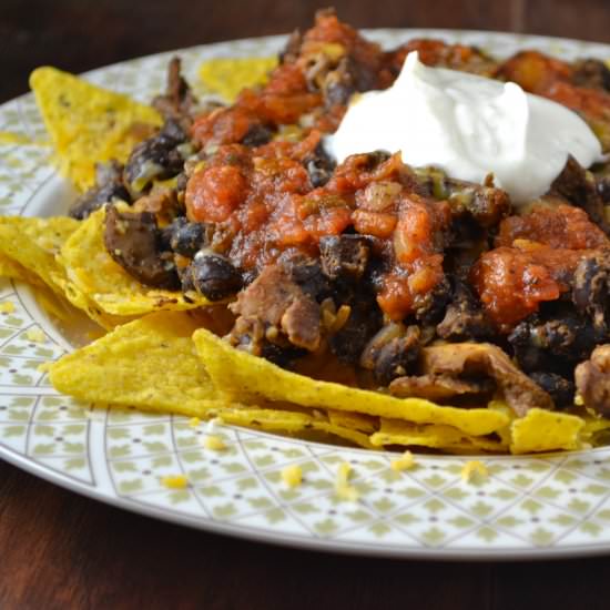 Vegetarian Mushroom & Bean Nachos