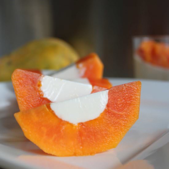 Papaya Coconut Panna Cotta