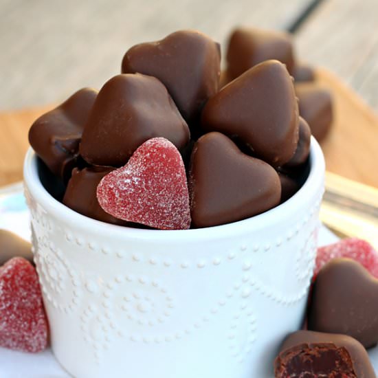 Chocolate Covered Gumdrop Hearts