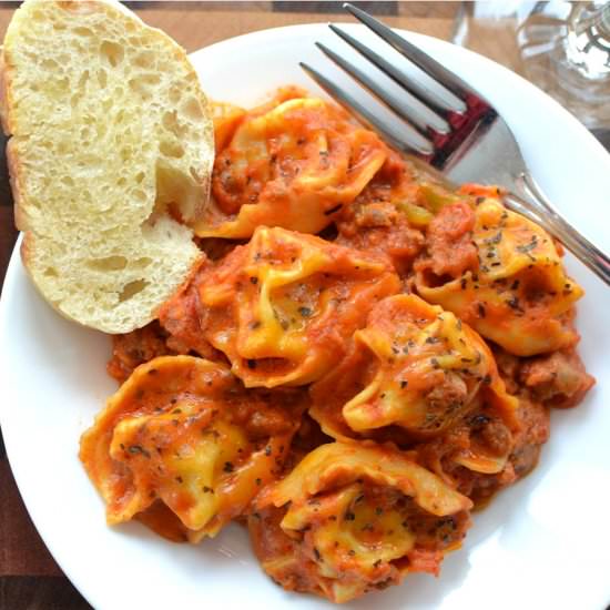 One Pot Meaty Cheesy Tortellini