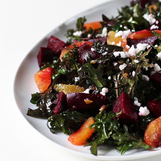Red Kale Salad with Beets & Oranges