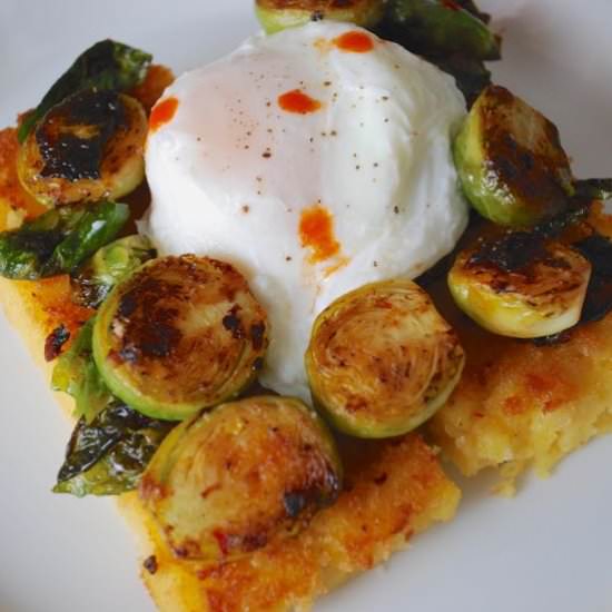 Pan Fried Maple Goat Cheese Polenta