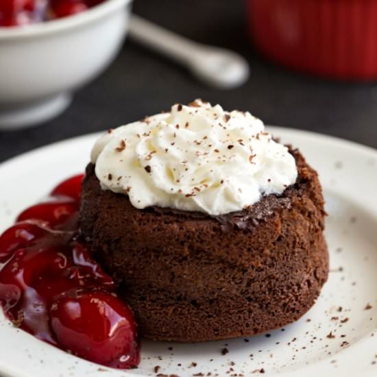 Molten Black Forest Cakes