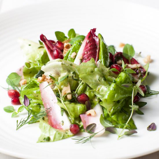 Soft Herb Salad with Honey Mustard