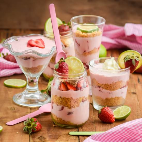 Strawberry Lime Cheesecake Trifles