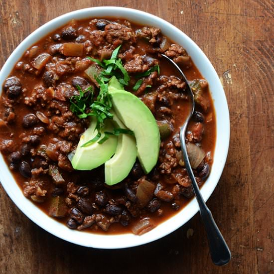Chocolate-Espresso Beef-Bean Chili