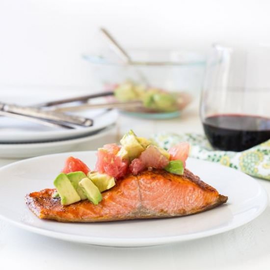 Broiled Salmon with grapefruit