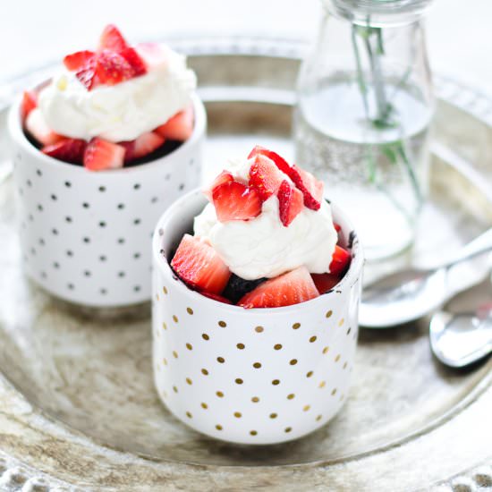 Chocolate Shortcake Mug Cakes