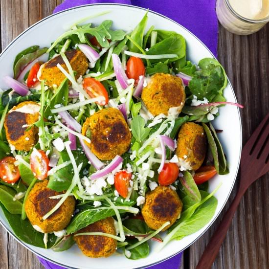 Roasted Carrot Falafel Salad