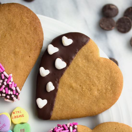 Chocolate-Dipped PB Cookies