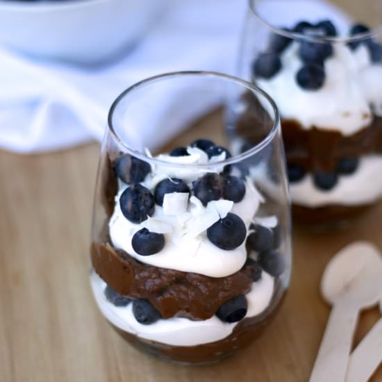 Cacao & Blueberry Mousse Parfaits