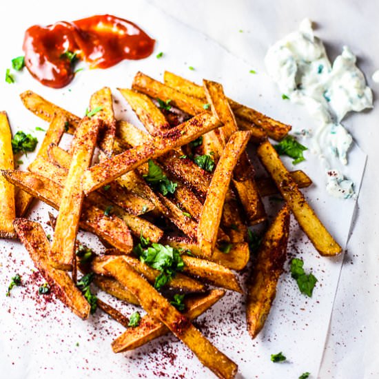 Sumac French Fries with Umami Dips
