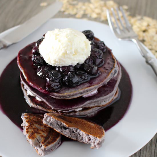 Double Blueberry Protein Pancakes