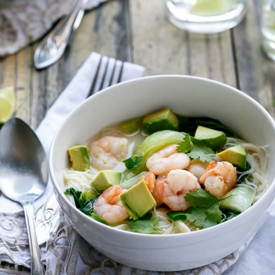 Thai Style Prawn & Avocado Noodles